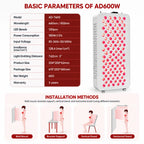 600W Red & Near-Infrared LED Therapy Panel for Muscle Recovery