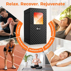 Portable Infrared Sauna Box for Home, 3L 1400W Steam Sauna TentPortable Sauna, Personal Sauna Pod, 660nm Red Light, Remote Control, Folding Chair, 15 Levels, 99-Min Timer,32" x 32" x 71"
