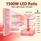 1500W LED Infrared Light Therapy Panel with Near-Infrared Support