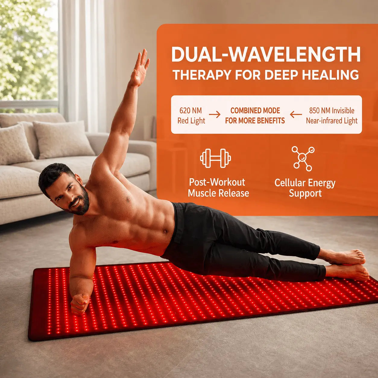 Wondear Red Light Therapy Mat & 3D Face Mask Bundle | Full-Body & Facial LED Wellness wondear