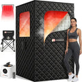 Portable Infrared Sauna Box for Home, 3L 1400W Steam Sauna TentPortable Sauna, Personal Sauna Pod, 660nm Red Light, Remote Control, Folding Chair, 15 Levels, 99-Min Timer,32" x 32" x 71"