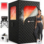 Portable Infrared Sauna Box for Home, 3L 1400W Steam Sauna TentPortable Sauna, Personal Sauna Pod, 660nm Red Light, Remote Control, Folding Chair, 15 Levels, 99-Min Timer,32" x 32" x 71"