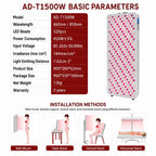 1500W LED Infrared Light Therapy Panel with Near-Infrared Support