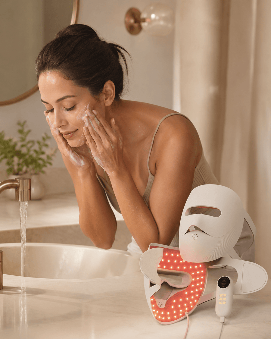 Cleanse your skin before using the LED face mask