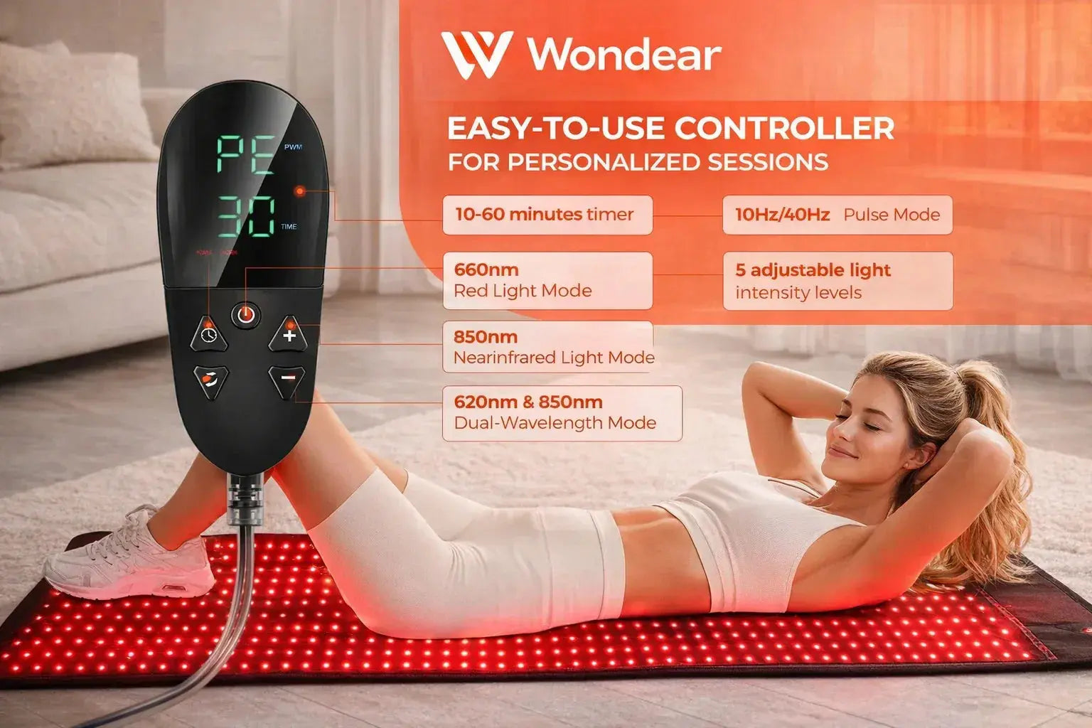 Red Light Therapy Mat & 3D Face Mask Bundle wondear