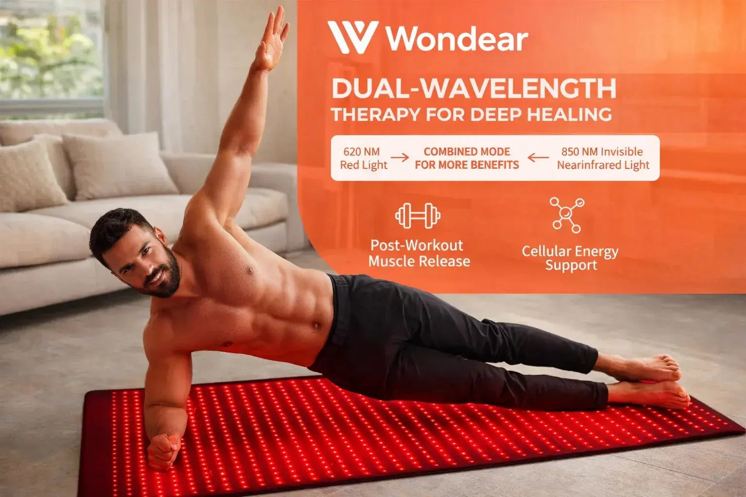 Red Light Therapy Mat & 3D Face Mask Bundle wondear