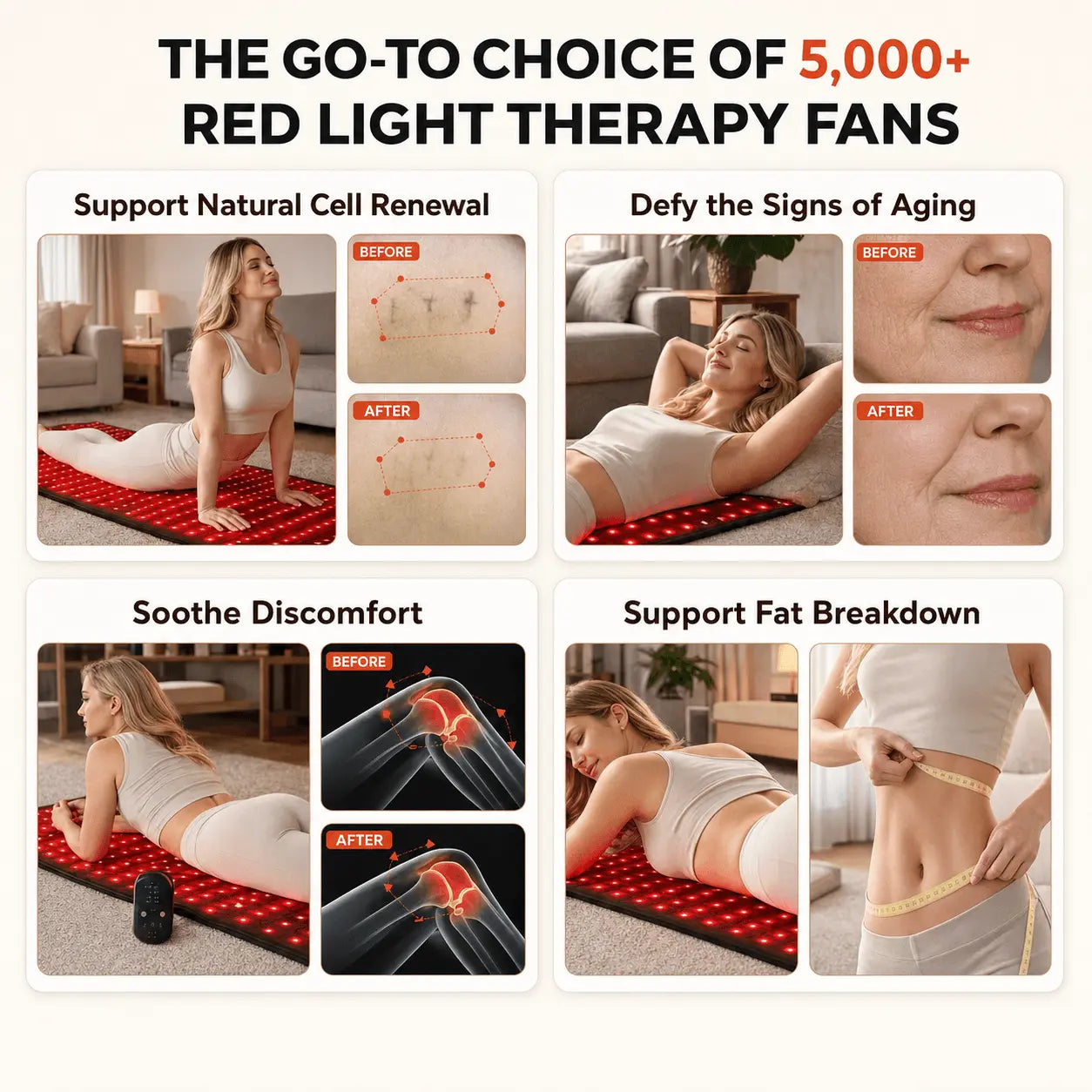 Wondear Red Light Therapy Mat & 3D Face Mask Bundle | Full-Body & Facial LED Wellness wondear