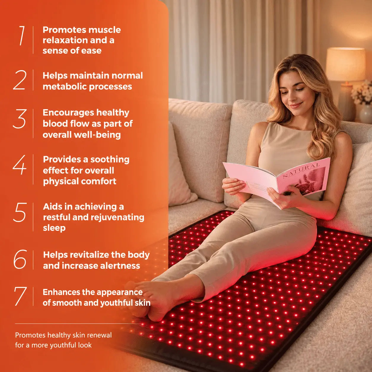 Wondear Red Light Therapy Mat & 3D Face Mask Bundle | Full-Body & Facial LED Wellness wondear