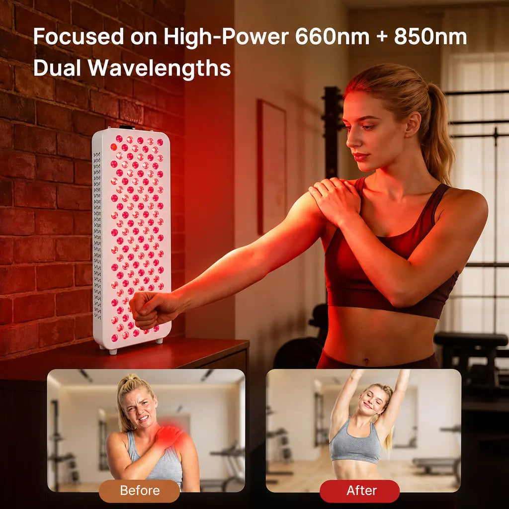 600W Red & Near-Infrared LED Therapy Panel for Muscle Recovery