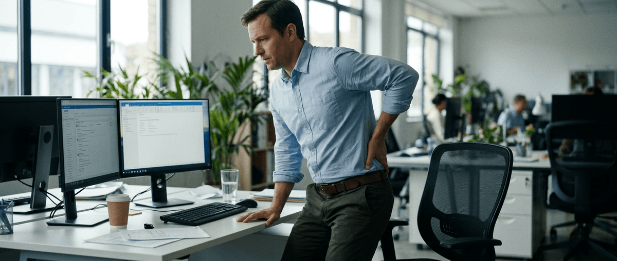 A person working at a desk